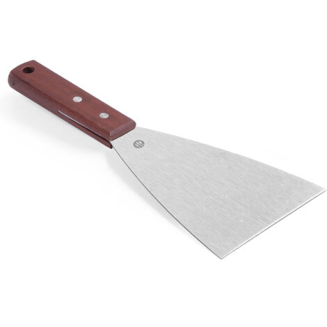 Spatule de cuisine en acier inoxydable avec manche en bois, marron - Hendi 855119