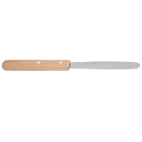 Spatule de Mélange Dentaire en Acier Inoxydable avec Manche en Bois pour Plâtre
