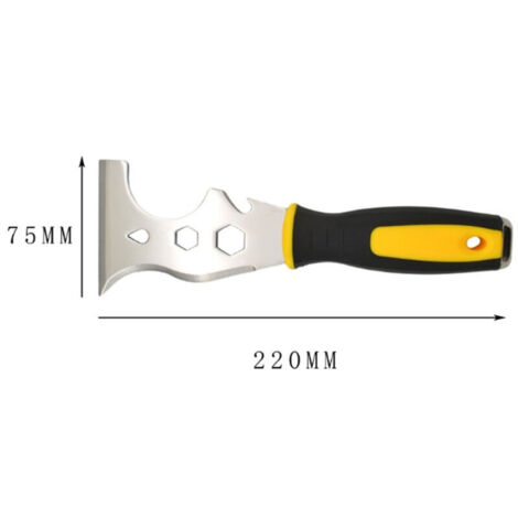 Spatule en acier inoxydable 12 en 1, grattoir à peinture polyvalent, poignée souple, spatule de nettoyage du calfeutrage