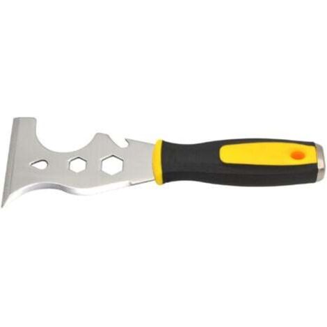 Spatule en acier inoxydable 12 en 1, grattoir à peinture polyvalent, poignée souple, spatule de nettoyage du calfeutrage