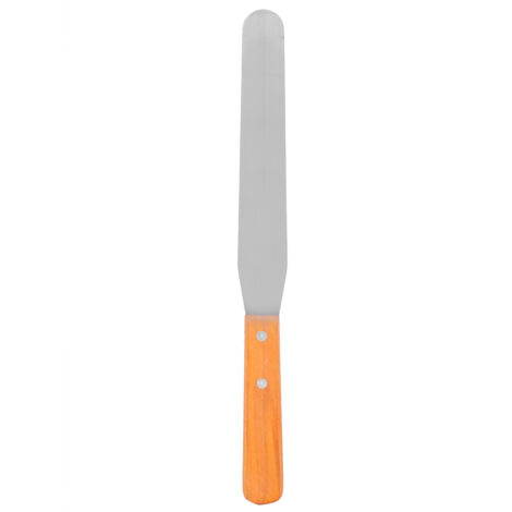 Spatule en Acier Inoxydable avec Manche en Bois pour Pâtisserie et Cuisine - Grattoir à Crème (Taille 2)