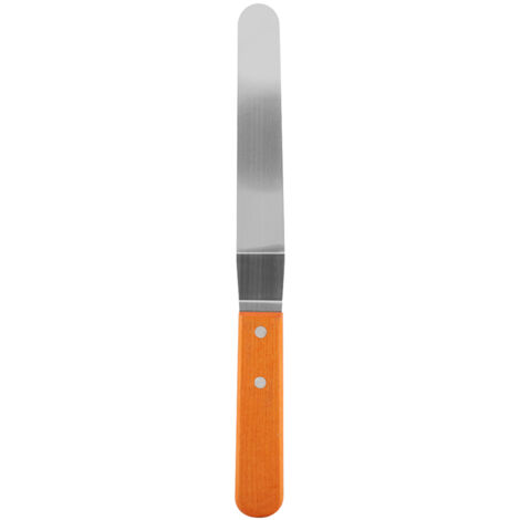 Spatule en Acier Inoxydable avec Manche en Bois pour Pâtisserie et Cuisson - Outil de Lissage pour Gâteaux et Crèmes (Taille 2)