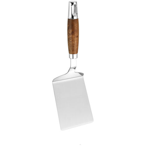 Spatule en Acier Inoxydable pour Grill, Tourne Burger Métal Lourd avec Manche en Bois, Idéale pour Omelettes, Crêpes et Cuisson sur Poêle en Fonte