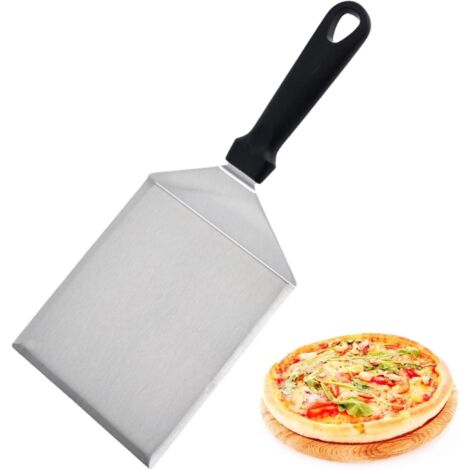 Spatule en Métal et Acier Inoxydable pour Barbecue, Hamburger et Crêpes - Dessus Plat avec Poignée Résistante à la Chaleur (Pelle à Pizza)