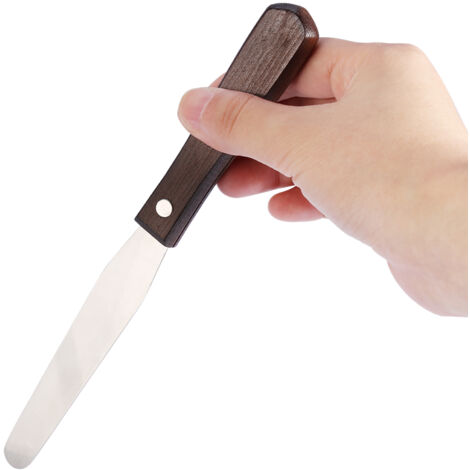 Spatule en métal pour cire épilatoire, manche en bois, applicateur et mélangeur professionnel