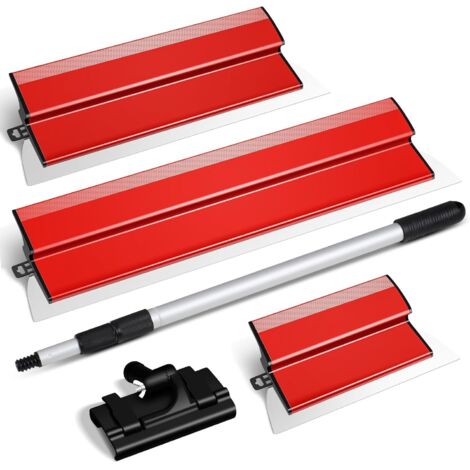 Spatule Enduit Lissage, Lame à Lisser en Acier Inoxydable avec Poignée d'extension pour Enduire les Murs et les Plafonds (25 cm, 40 cm, 60 cm)
