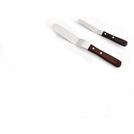 Spatules coudées avec trous 4 et 6 pouces en acier inoxydable pour lissage crèmes et glaçages de gâteaux