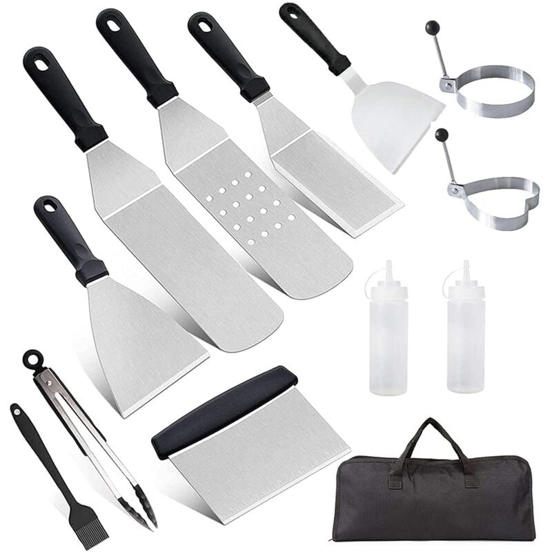 Beijiyi - Spatules pour Barbecue, Ensemble de Spatuleen Acier Inoxydable, Ensemble d'accessoires pour Plaque chauffante Professionnelle bbq pour