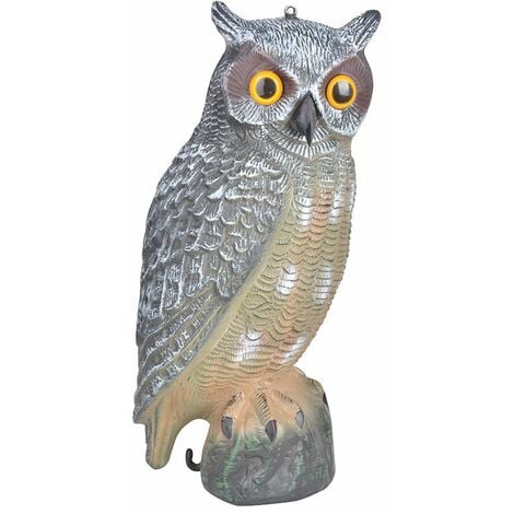 Difensori Decoy Owl (Detergente per pettorali a forma di gufo lungo per  giardini, spaventi Uccelli appollaiati e parassiti come piccioni da aree  esterne, può essere appeso o fissato), 17 pollici (43 c