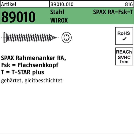 Spax Fensterrahmenanker Flachsenkkopf T-STAR plus - Wirox-Silber