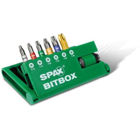 SPAX BITbox T-STAR plus 400007899019 - Porta punte a sgancio rapido T10, T15, T20, T25, T30, T40 in 25 mm