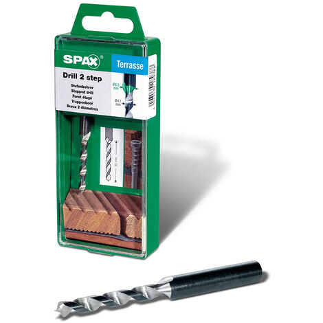 Spax – Foret étagé 4,1 à 6,5 mm – Pré-perçage et fraisage pour lames de terrasse en bois – Longueur utile 35 mm – Acier pour installation rapide