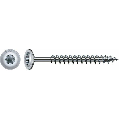 BANYO SPAX HI.FORCE, 8 x 80 mm, 50 piezas, rosca integral, cabeza de placa, T-STAR plus T40, 4CUT, WIROX - 0251010800805