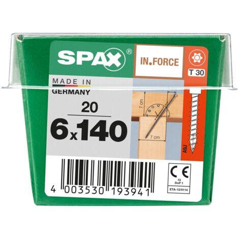 Spax Holzbauschrauben 6.0 x 140 mm TX 30 Zylinderkopf - 20 Stk. Holzschrauben