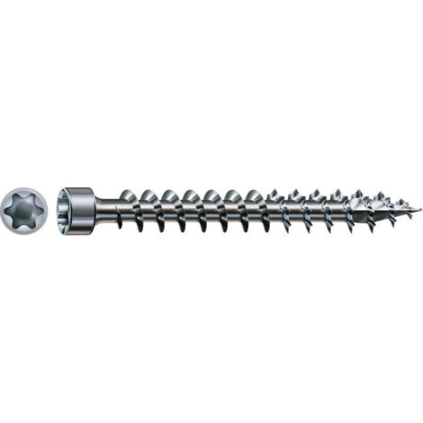 SPAX IN.FORCE, 8 x 450 mm, 50 pièces, filetage complet, tête cylindrique, T-STAR plus T40, pointe CUT, WIROX - 1221010804505