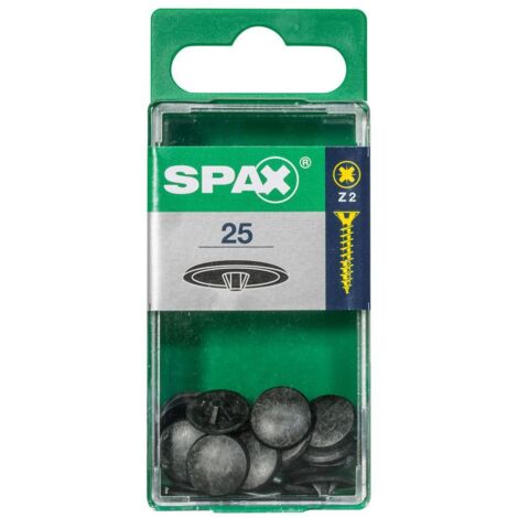 SPAX Kunststoff-Abdeckkappen für Kreuzschlitz Z2, schwarz, 25 Stück - 4000002121021