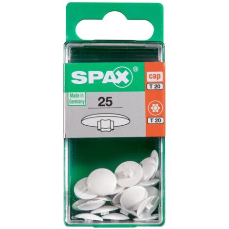 SPAX Kunststoff-Abdeckkappen für T-STAR plus T20, weiß, 25 Stück - 4000002123001
