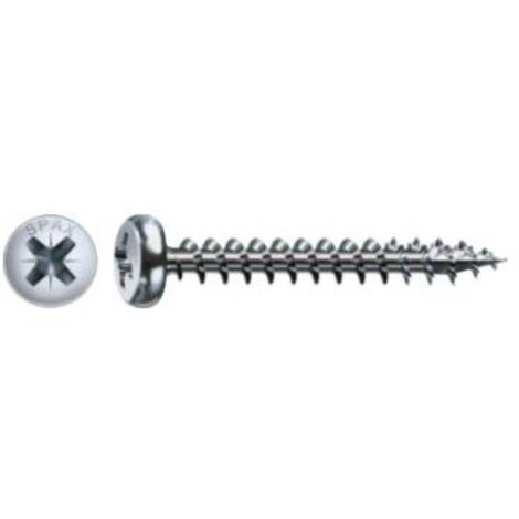SPAX Lot de 25 vis acier tête ronde torx SPAX, Diam.3.5 mm x L.12 mm