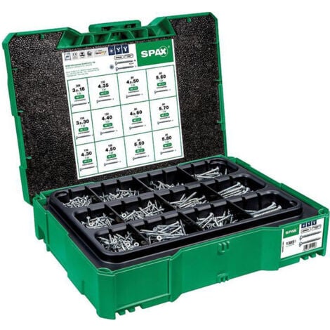 Spax Montagekoffer Box Systainer T-Loc I Wirox 1380 Stück + 5 Bits