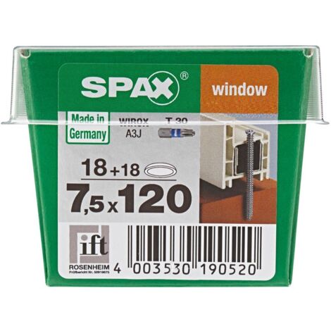 Spax Rahmenanker 7.5 x 120 mm TX 30 - 18 Stk. Schrauben- & Dübelsets