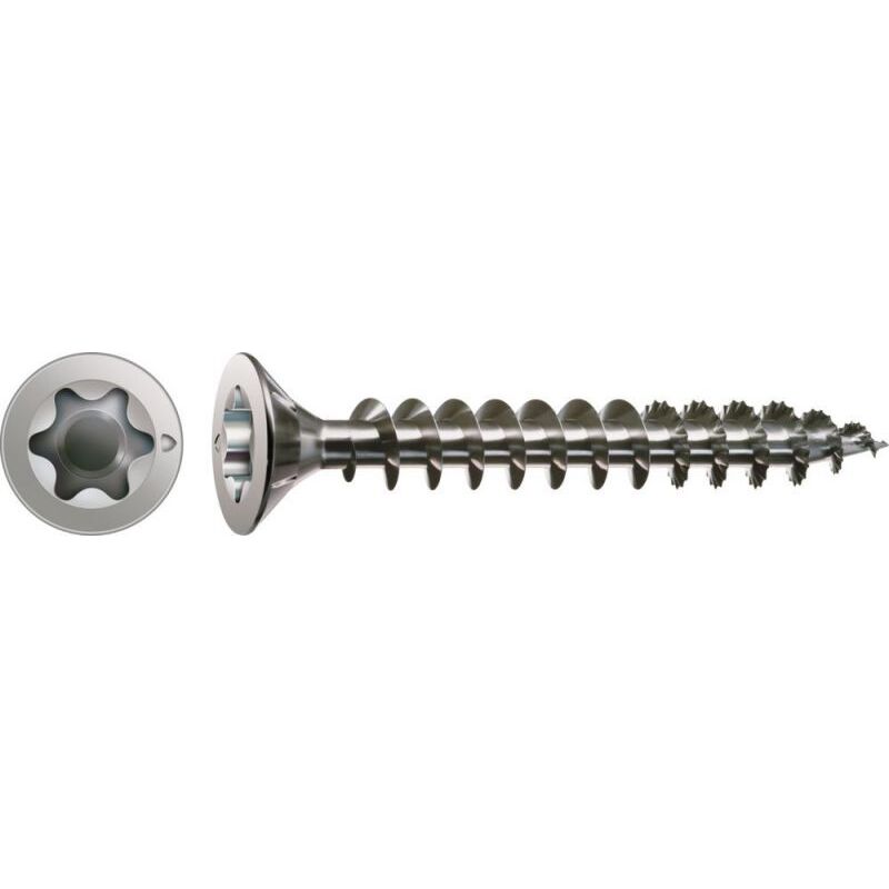 Spax - Schachtel Mit 25 Einheiten Holzschrauben Mit Flachem Edelstahlkopf A2 3, 0 X 16 Mm