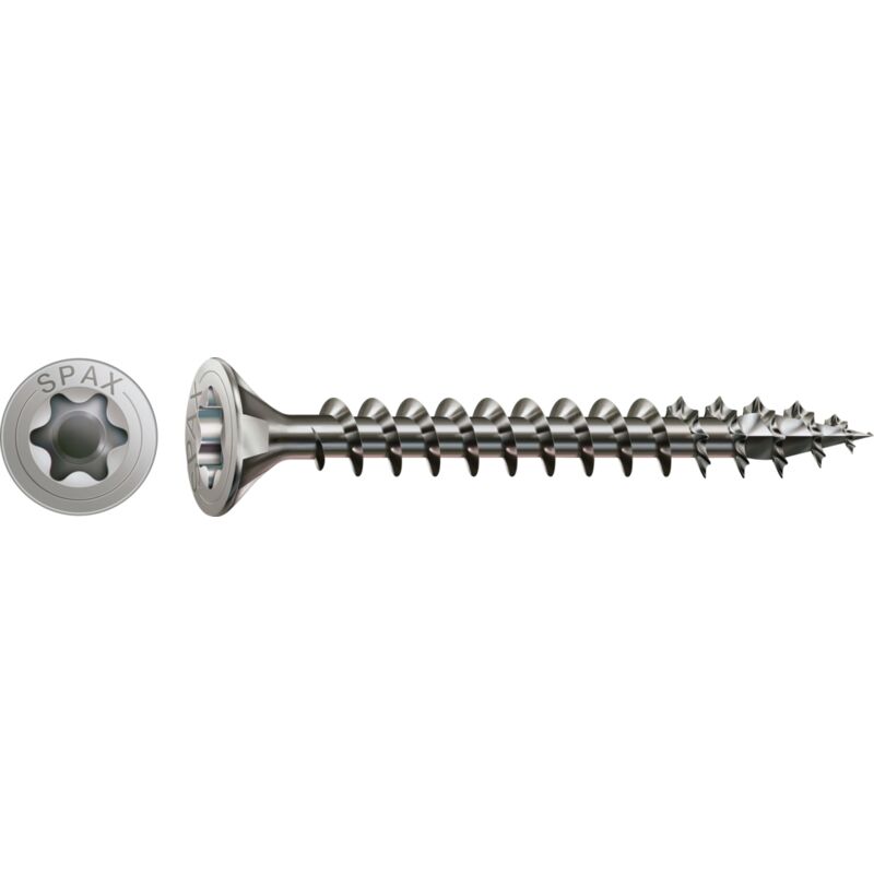 Spax - Edelstahlschraube, 3, 5 X 30 Mm, 200 Stück, Vollgewinde, Senkkopf, T-star Plus T15, 4cut - 1197000350303
