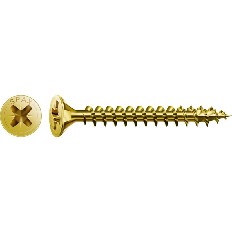 Spax - Universalschraube 4,5 x 45 mm Senkkopf Kreuzschlitz z Vollgewinde 4CUT yellox A2L 200 Stk