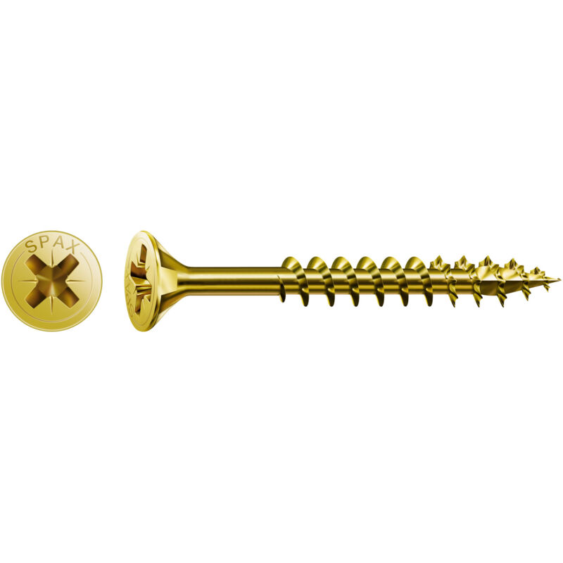 Spax Universalschraube 5 x 100 mm Senkkopf Kreuzschlitz Z Teilgewinde 4CUT YELLOX A2L 200 Stk