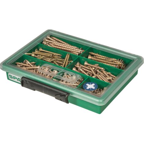 SPAX SPAX Assortiment petit, 245 unités, set de vis avec 7 dimensions, tête fraisée, cruciforme Z, YELLOX - 4000001991039