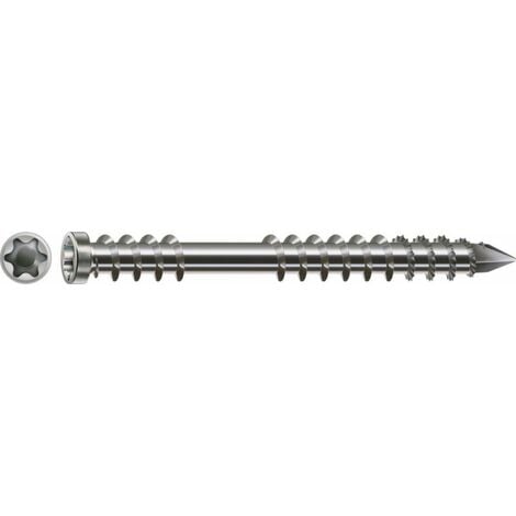 SPAX Terrassenschraube, 5 x 60 mm, 50 Stück, Fixiergewinde, Zylinderkopf, T-STAR plus T25, CUT-Spitze - 4507000500607