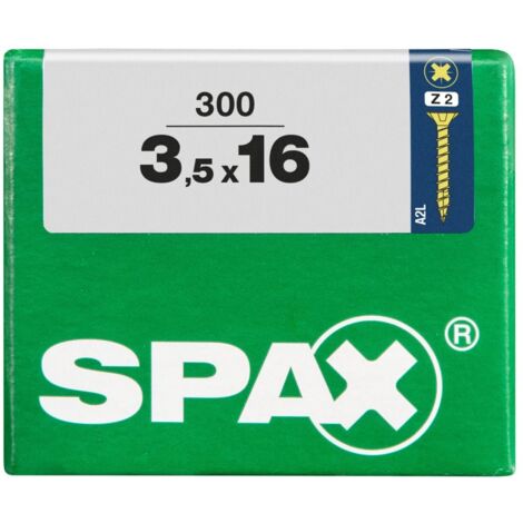 Spax Universalschrauben 3.5 x 16 mm PZ 2 - 300 Stk. Holzschrauben