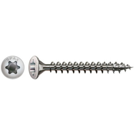 Spax Vis à bois Tête fraisée bombée TFB T-STAR TORX T15 3.5X20 Filetage total Inox A2-1 pièce