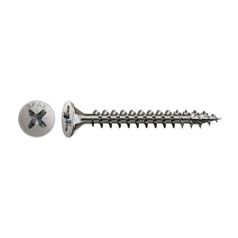 Spax Vis bois 4CUT Tête fraisée TF Pozi 1 Inox A2 3.5X30 Filetage total-30 pièces