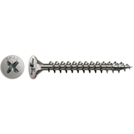 Spax Vis bois 4CUT Tête fraisée TF Pozi 2 Inox A2 5X70 Filetée sur 61-1 pièce