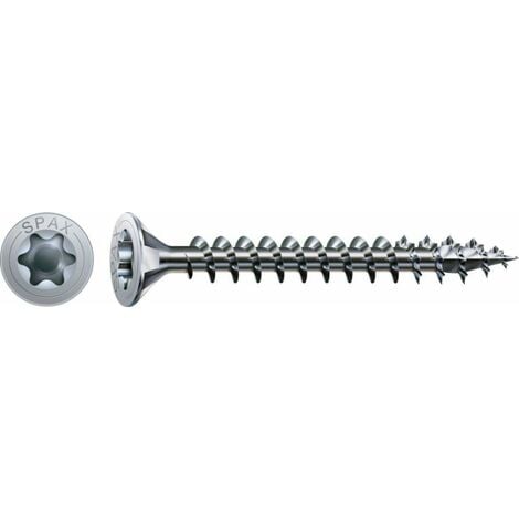 Spax Vis universelle, 4 x 25 mm, 100 unités, Filetage total, Tête fraisée, T-STAR plus T20, 4CUT, WIROX - 4191010400252