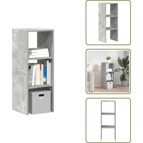 Spazio di archiviazione - vidaXL Libreria Impilabili Grigio Cemento 30x30x80cm Legno Multistrato - Libreria in truciolato