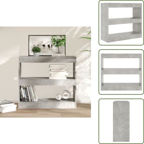 Spazio di stoccaggio - vidaXL Libreria/Divisorio Grigio Cemento 80x30x72 cm - Mobili per casa