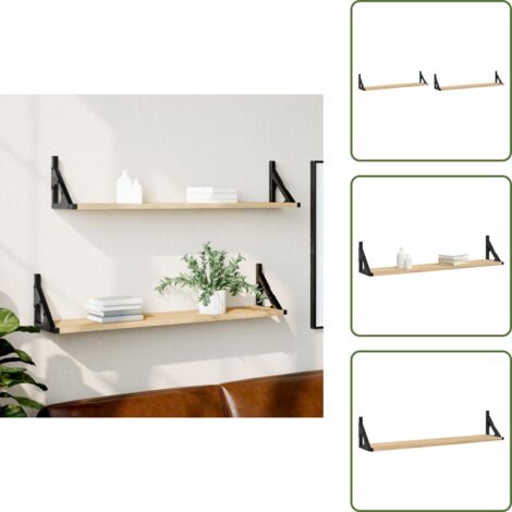 Spazio interno - vidaXL Mensole da parete 2 pz Rovere Sonoma 80x15x15,5 cm Legno ingegnerizzato - Parete decorativa