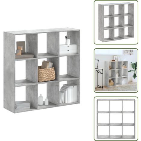 Spazio per oggetti - vidaXL Libreria Grigio Cemento 102x32x102 cm in Legno Multistrato - Organizzazione