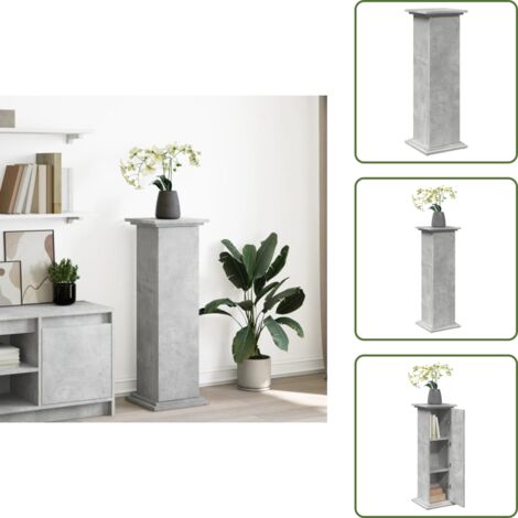 Spazio portaoggetti - vidaXL Espositore con Portaoggetti Grigio Cemento 31x30x90 Truciolato - Espositore decorativo