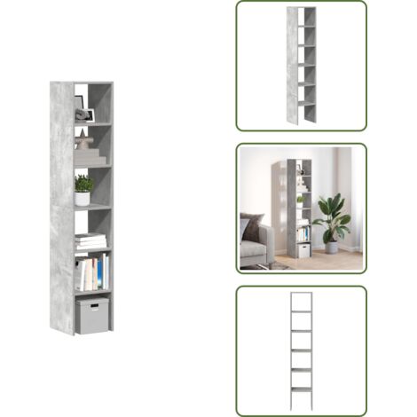 Spazio verticale - vidaXL Librerie 2 pz Impilabili Grigio Cemento 30x30x80 cm Truciolato - Mobili da interno