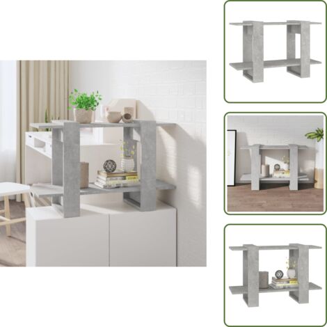 Spazio - vidaXL Libreria/Divisorio Grigio Cemento 80x30x51 cm - Organizzazione