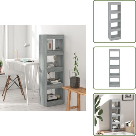 Spazio - vidaXL Libreria/Divisorio Grigio Sonoma 40x30x135 cm - Organizzazione