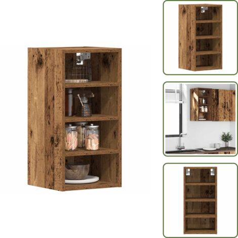 Spazio - vidaXL Mobile Pensile “Riga” Legno Antico 30x29,5x60 cm - Mobili per casa