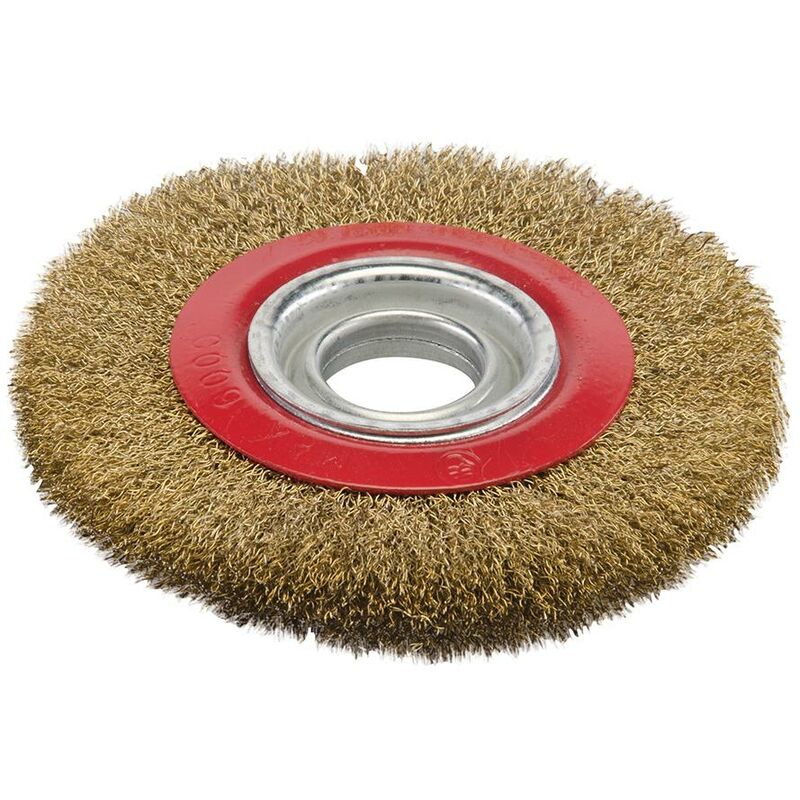 Spazzola a disco in acciaio ottonato 150 x 32 mm