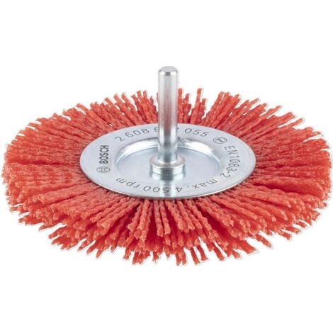Spazzola a disco pro multi material clean nylon con corindone k80 per trapani tondo 75 mm bosch 2608622056