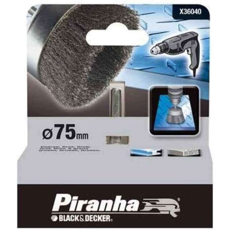 Spazzola a tazza 75 mm per trapani Black and decker