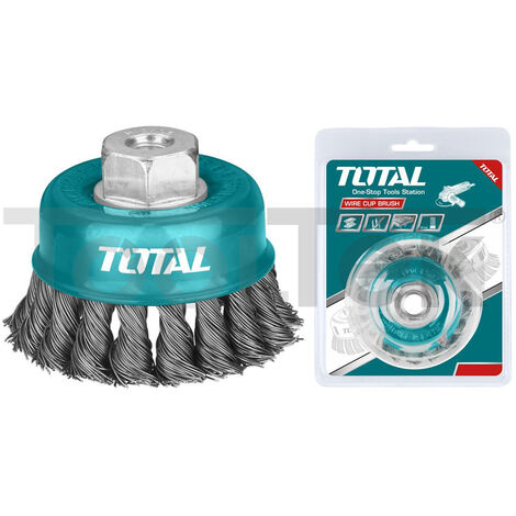 SPAZZOLA A TAZZA FLEX SMERIGLAITRICE ACCIAIO 100mm ATTACCO M14 TOTAL
