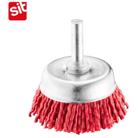 SPAZZOLA A TAZZA IN NYLON DIAMETRO 75 MM CON GAMBO