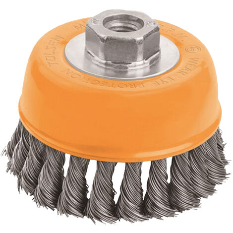 Spazzola a Tazza Industrial con Mazzetti Ritorti 100 mm e Perno M14 TOLSEN
